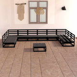 11 Piece Garden Lounge Set Solid Wood Pine