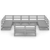 11 Piece Garden Lounge Set Solid Pinewood