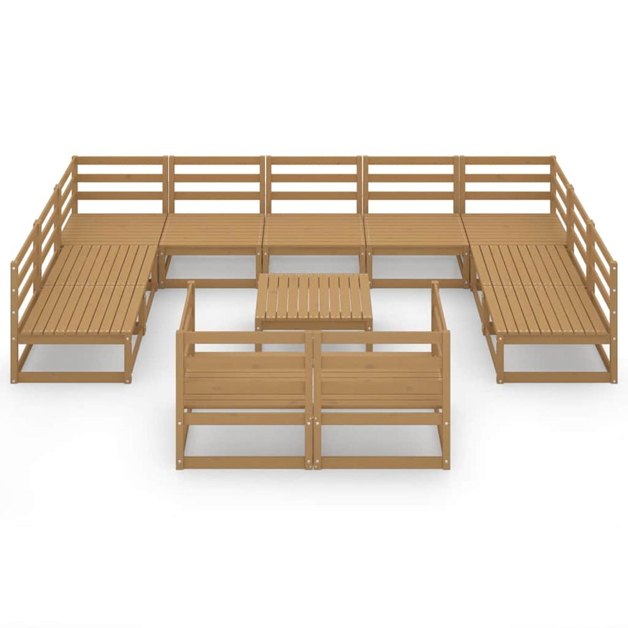 12 Piece Garden Lounge Set Solid Wood Pine