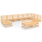 12 Piece Garden Lounge Set Solid Wood Pine