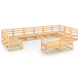 12 Piece Garden Lounge Set Solid Wood Pine - Front View