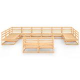 12 Piece Garden Lounge Set Solid Wood Pine