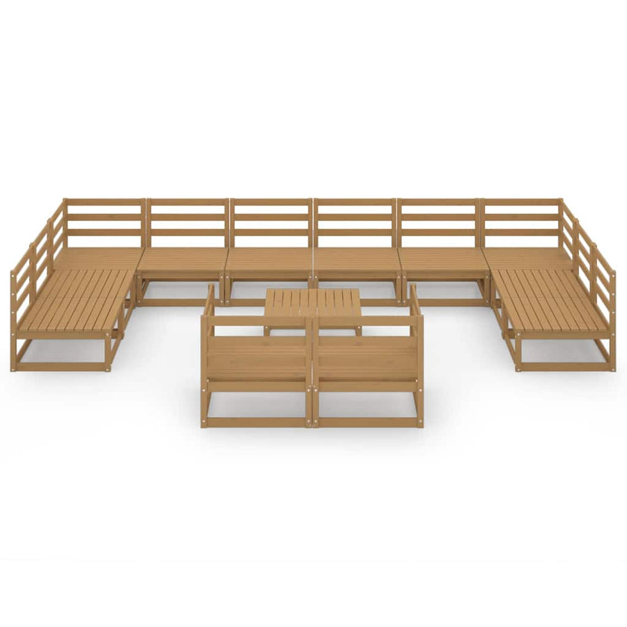13 Piece Garden Lounge Set Solid Wood Pine