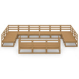 13 Piece Garden Lounge Set Solid Pinewood