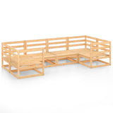 6 Piece Garden Lounge Set Solid Pinewood - Front View