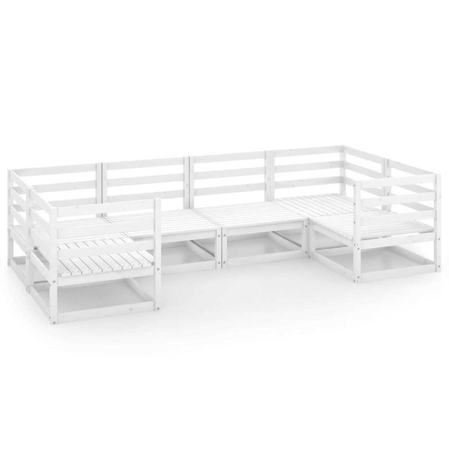 6 Piece Garden Lounge Set Solid Wood Pine