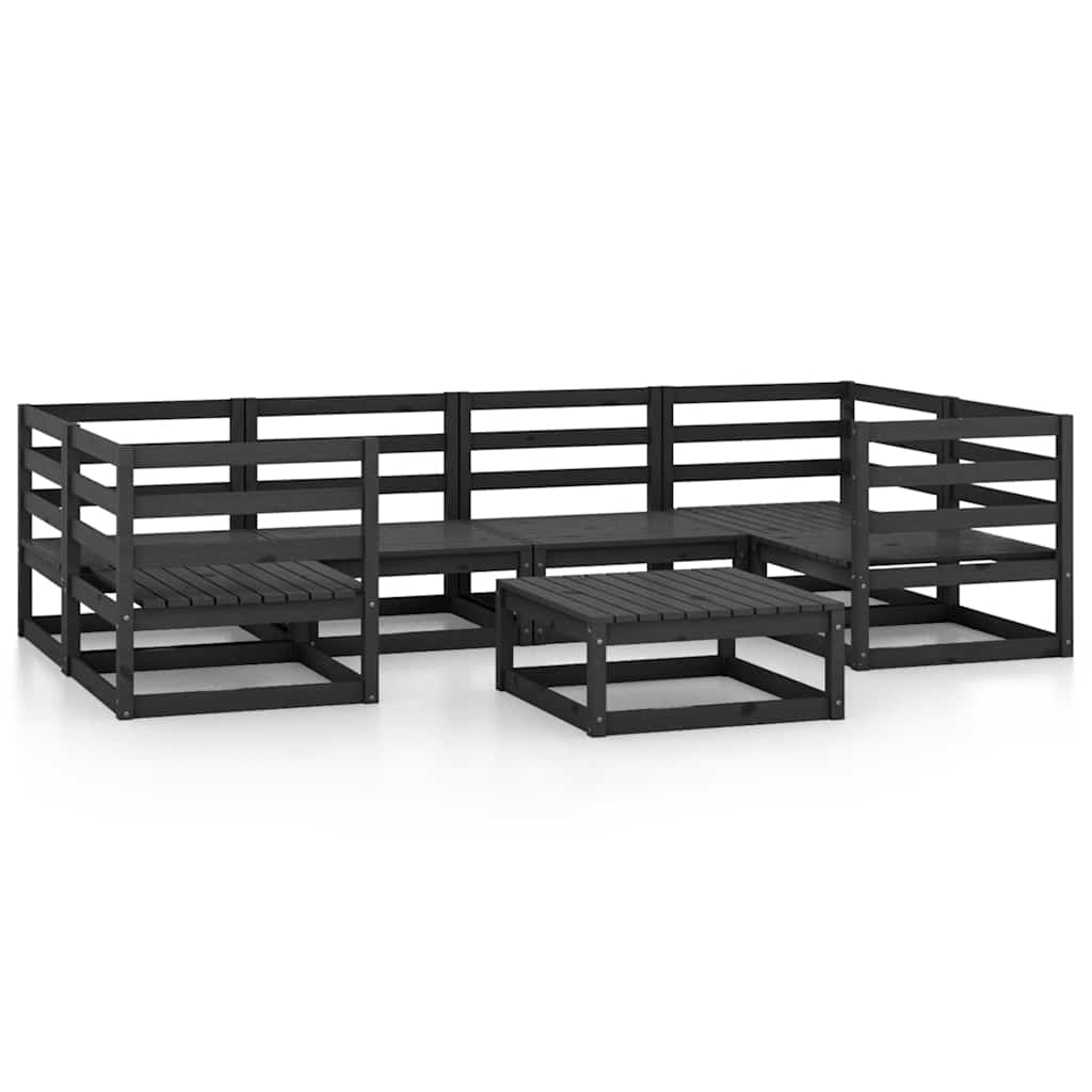 7 Piece Garden Lounge Set Solid Wood Pine