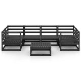 7 Piece Garden Lounge Set Solid Wood Pine - Side View