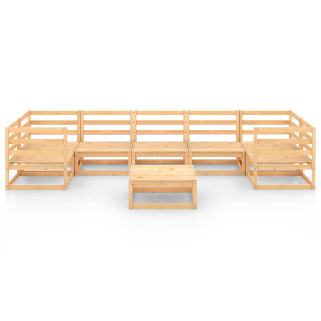 8 Piece Garden Lounge Set Solid Pinewood