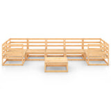 8 Piece Garden Lounge Set Solid Pinewood