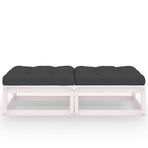 Garden Footstools with Cushions 2 pcs Solid Pinewood