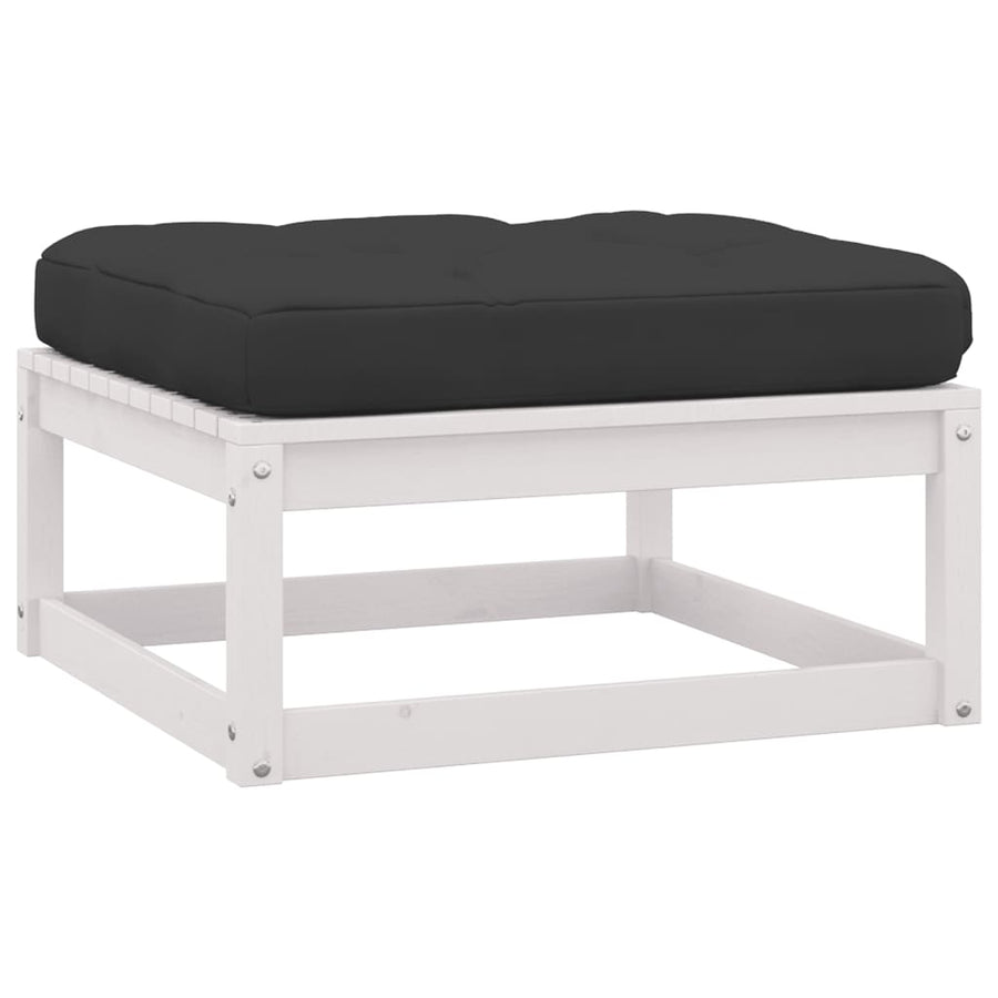 Garden Footstools with Cushions 2 pcs Solid Pinewood