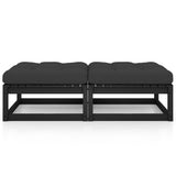 Garden Footstools with Cushions 2 pcs Solid Wood Pine