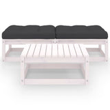 3 Piece Garden Lounge Set with Cushions Solid Pinewood - Front View