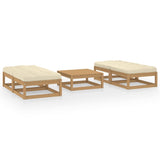 5 Piece Garden Lounge Set with Cushions Solid Pinewood