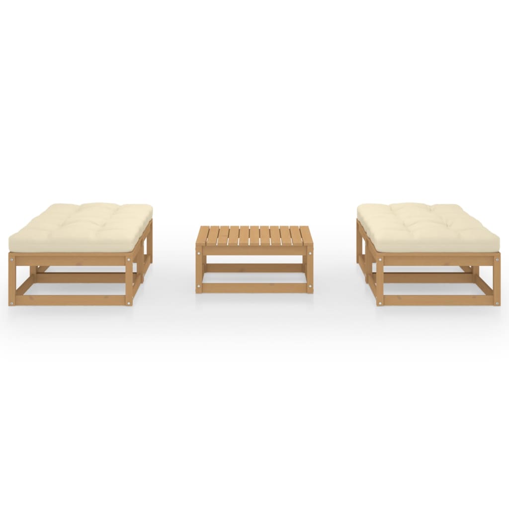 5 Piece Garden Lounge Set with Cushions Solid Pinewood