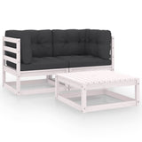 3 Piece Garden Lounge Set with Cushions Solid Pinewood - Front View
