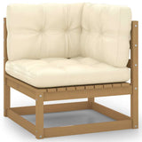 3 Piece Garden Lounge Set with Cushions Solid Wood Pine - Top-Down View