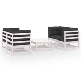 5 Piece Garden Lounge Set with Cushions Solid Pinewood - Front View