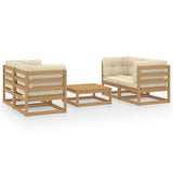 5 Piece Garden Lounge Set with Cushions Solid Pinewood
