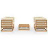 5 Piece Garden Lounge Set with Cushions Solid Pinewood - Side View