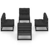 4 Piece Garden Lounge Set with Cushions Solid Pinewood - Side View