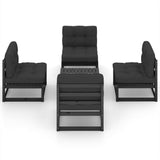 5 Piece Garden Lounge Set with Cushions Solid Pinewood