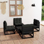 5 Piece Garden Lounge Set with Cushions Solid Wood Pine