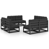 8 Piece Garden Lounge Set with Cushions Solid Wood Pine