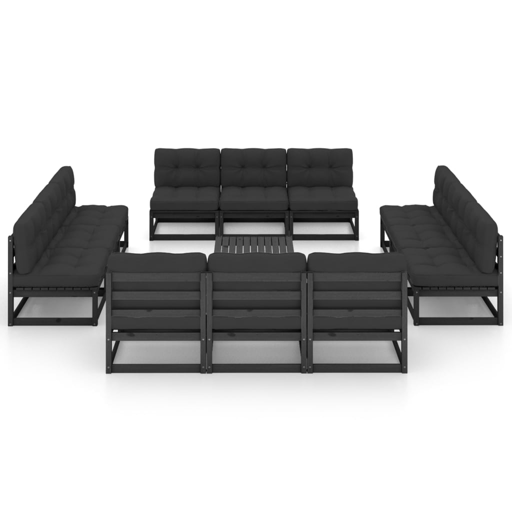 13 Piece Garden Lounge Set with Cushions Solid Pinewood