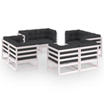 8 Piece Garden Lounge Set with Cushions Solid Wood Pine