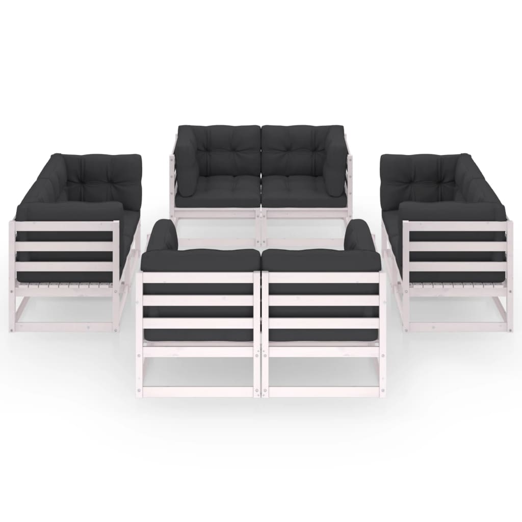 8 Piece Garden Lounge Set with Cushions Solid Pinewood
