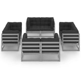 8 Piece Garden Lounge Set with Cushions Solid Pinewood