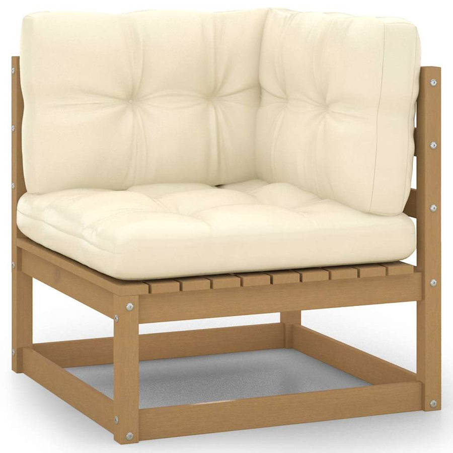 9 Piece Garden Lounge Set with Cushions Solid Wood Pine