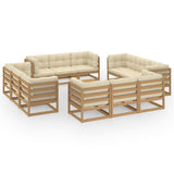 13 Piece Garden Lounge Set with Cushions Solid Pinewood