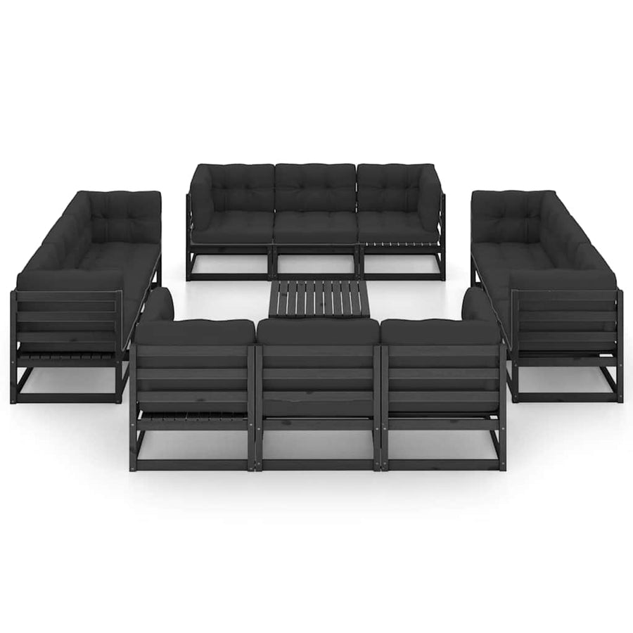 13 Piece Garden Lounge Set with Cushions Solid Wood Pine