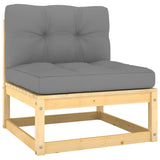 3-Seater Sofa with Cushions Solid Pinewood - Side View