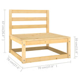 3-Seater Sofa with Cushions Solid Pinewood - Rear View