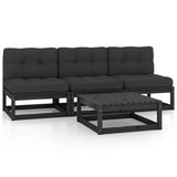 4 Piece Garden Lounge Set with Cushions Solid Pinewood