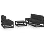 6 Piece Garden Lounge Set with Cushions Solid Wood Pine