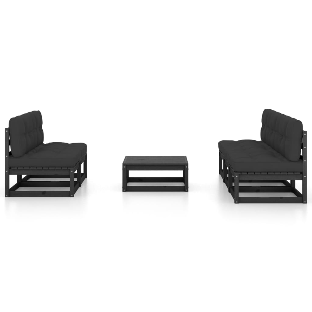 6 Piece Garden Lounge Set with Cushions Solid Pinewood