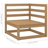3-Seater Garden Sofa with Cushions Solid Pinewood - Close-Up Angle