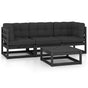 4 Piece Garden Lounge Set with Cushions Solid Wood Pine