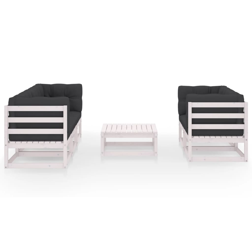 6 Piece Garden Lounge Set with Cushions Solid Pinewood