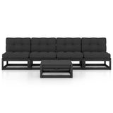 5 Piece Garden Lounge Set with Cushions Solid Wood Pine - Side View