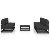 8 Piece Garden Lounge Set with Cushions Solid Pinewood - Side View