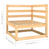 4-Seater Garden Sofa with Cushions Solid Pinewood - Close-Up Angle