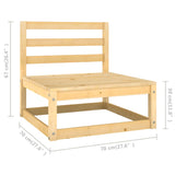 4-Seater Garden Sofa with Cushions Solid Pinewood - Low Angle