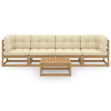 5 Piece Garden Lounge Set with Cushions Solid Pinewood - Side View