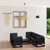 8 Piece Garden Lounge Set with Cushions Solid Wood Pine